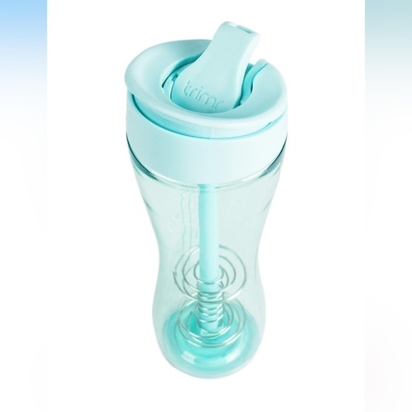 NWT Trimr Water + Protein Shaker Bottle Mint Sip Straw Chug Spout Aqua Blue - Picture 2 of 13